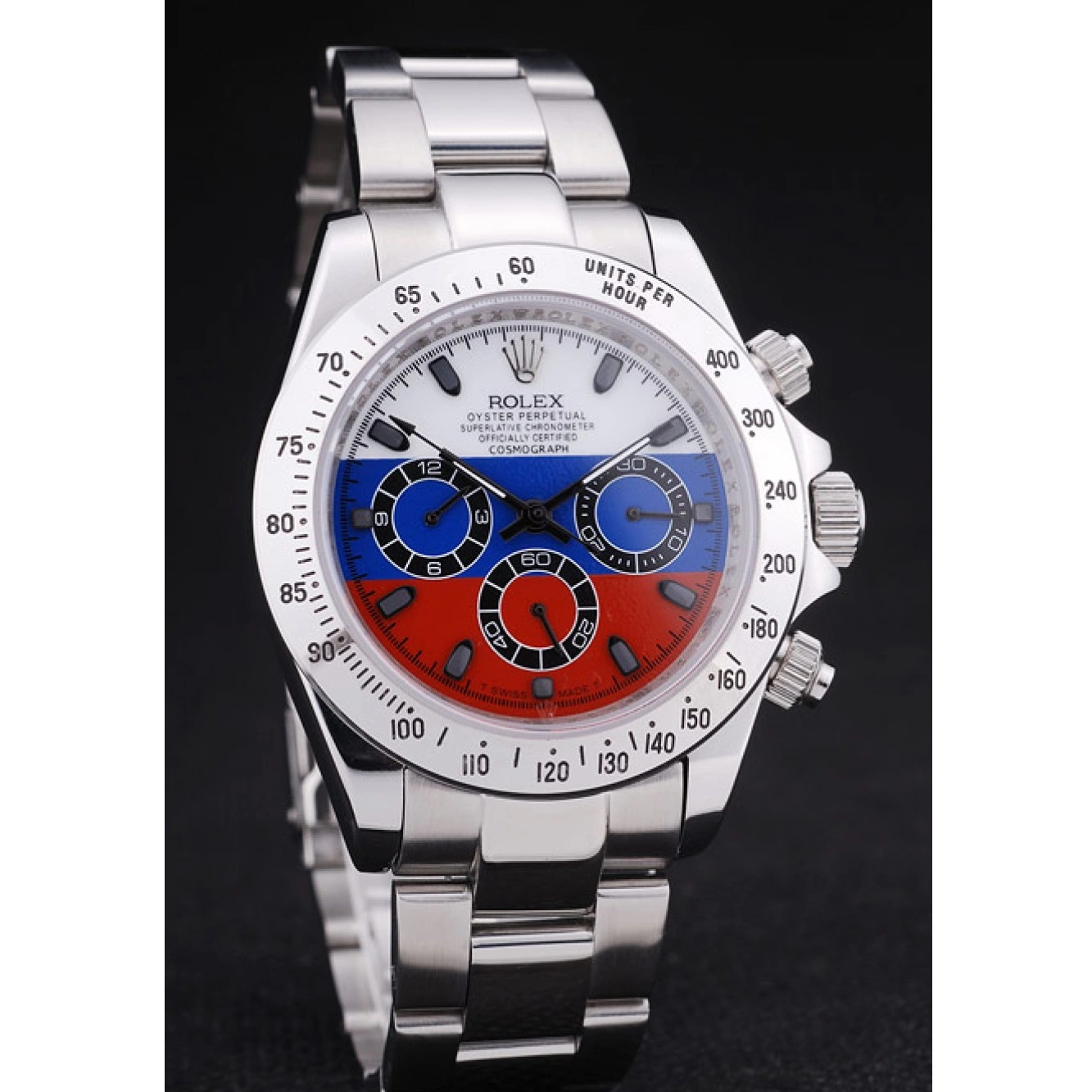 MiroTime 0730 Rolex Cosmograph Daytona Silver Bracelet Russian Flag Dial 7473